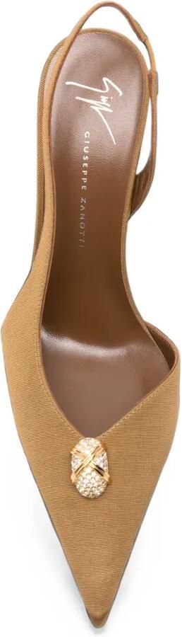 Giuseppe Zanotti Asymmetrische slingback pumps verfraaid met kristallen Beige - Foto 4