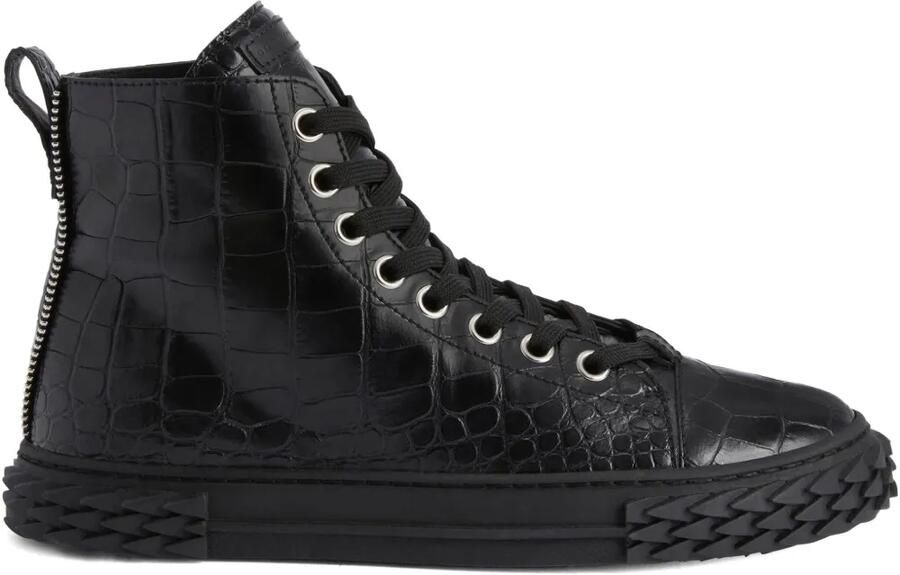 Giuseppe Zanotti Blabber sneakers met krokodillen-reliëf Zwart