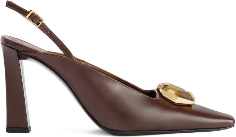 Giuseppe Zanotti Brendha Stone slingback pumps met vierkante neus Bruin