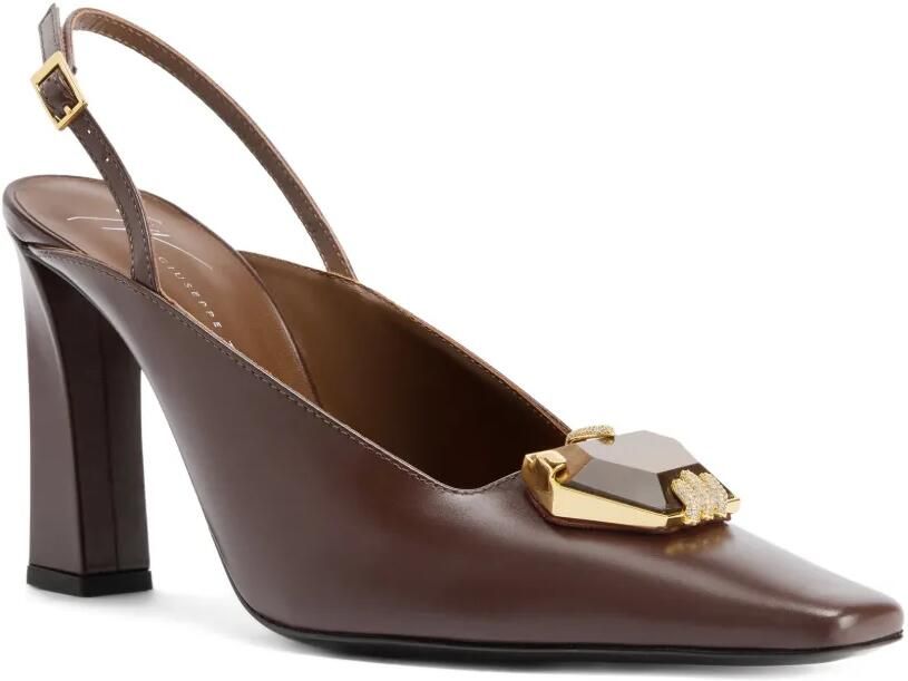 Giuseppe Zanotti Brendha Stone slingback pumps met vierkante neus Bruin - Foto 3