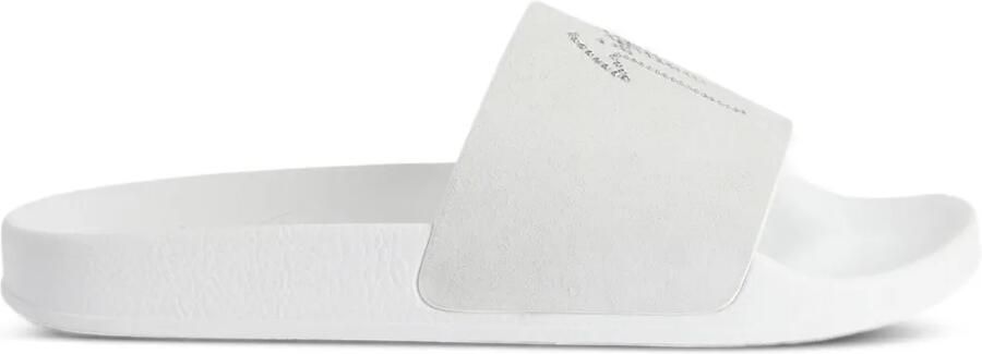 Giuseppe Zanotti Brett leren slippers verfraaid met kristallen Wit