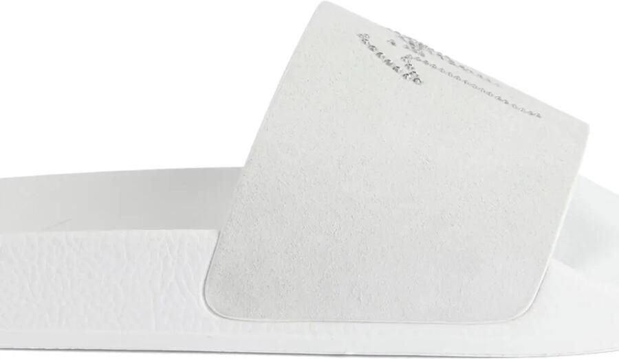Giuseppe Zanotti Brett leren slippers verfraaid met kristallen Wit - Foto 3