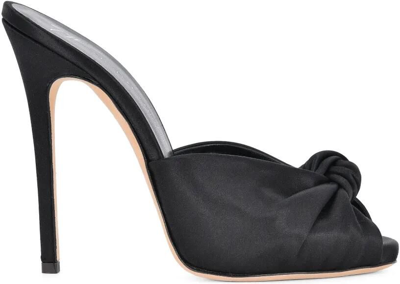 Giuseppe Zanotti Bridget geknoopte satijnen sandalen Zwart - Foto 4