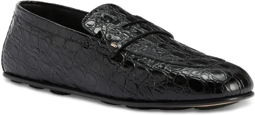 Giuseppe Zanotti Christophe loafers met krokodillen-reliëf Zwart