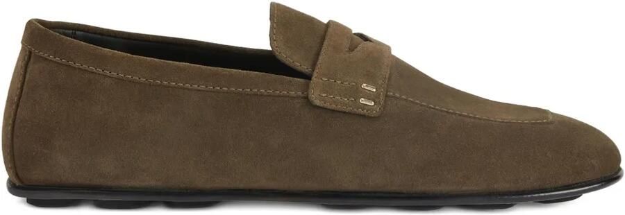 Giuseppe Zanotti Cristophe suède loafers Groen