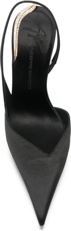 Giuseppe Zanotti crystal-embellished slingback pumps Zwart - Foto 4