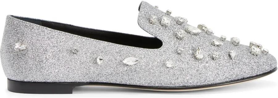 Giuseppe Zanotti Dalila Bijoux loafers met glitters Zilver