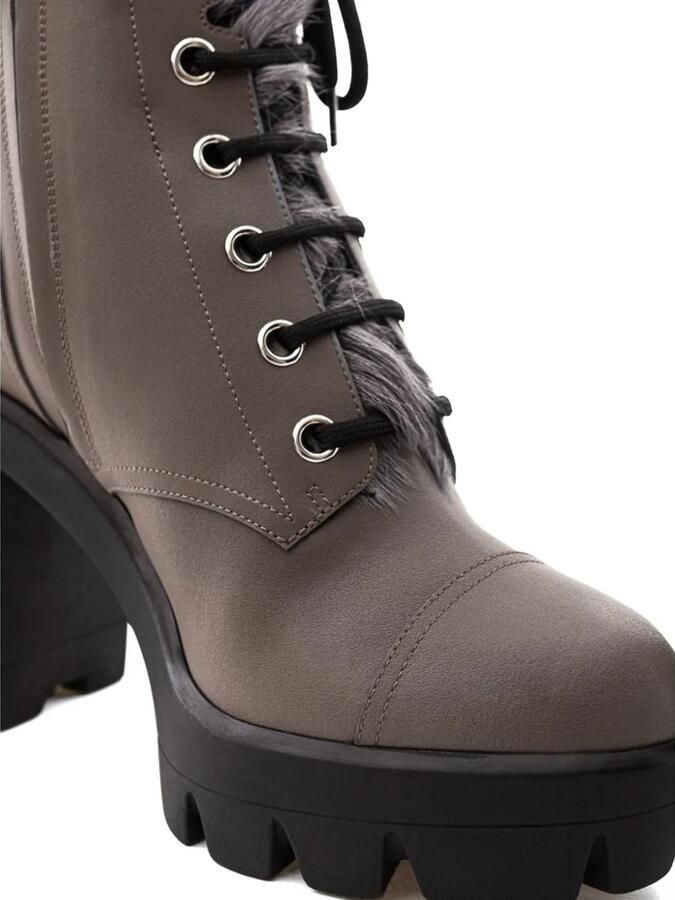 Giuseppe Zanotti Enkellaarzen met afwerking van imitatiebont Grijs - Foto 2