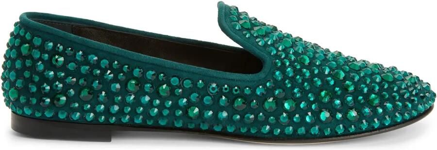 Giuseppe Zanotti Evangeline loafers verfraaid met kristallen Groen