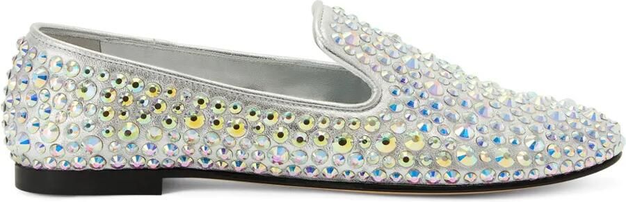 Giuseppe Zanotti Evangeline loafers verfraaid met stras Zilver