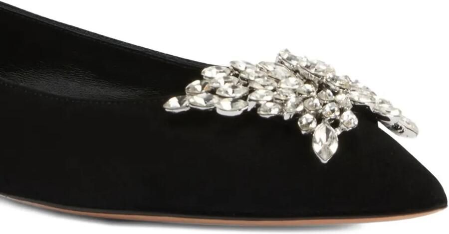 Giuseppe Zanotti Farifu suède ballerina's verfraaid met kristallen Zwart - Foto 2