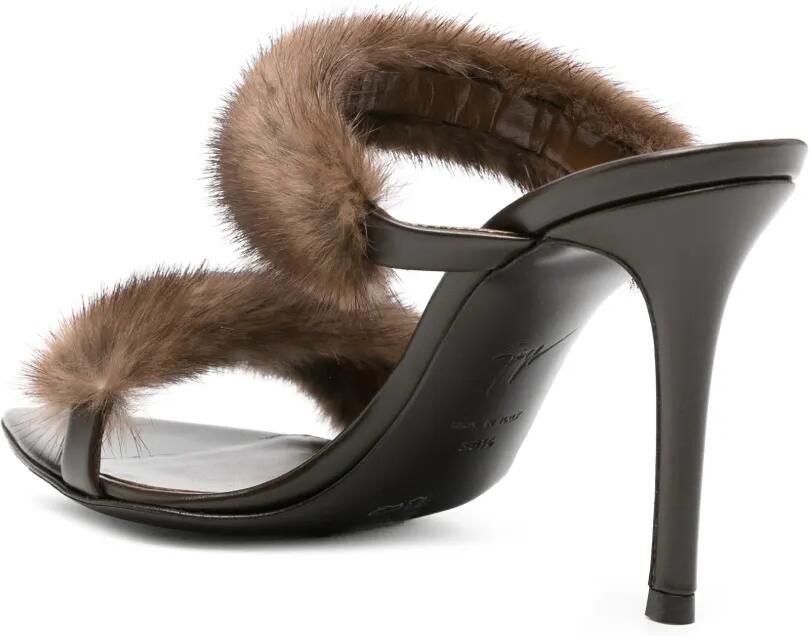 Giuseppe Zanotti faux-fur double-strap mules Bruin - Foto 2
