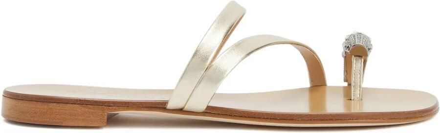 Giuseppe Zanotti Febe Carre leren sandalen met verfraaide neus Goud