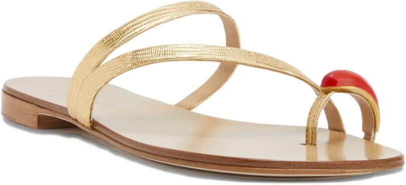 Giuseppe Zanotti Febe leren sandalen met teenring Goud - Foto 3