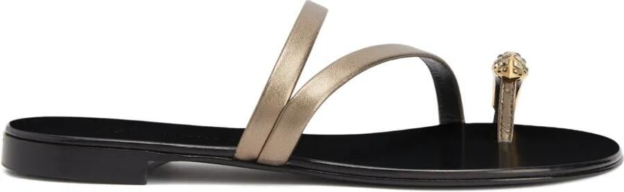Giuseppe Zanotti Febe Snake metallic leren sandalen Goud
