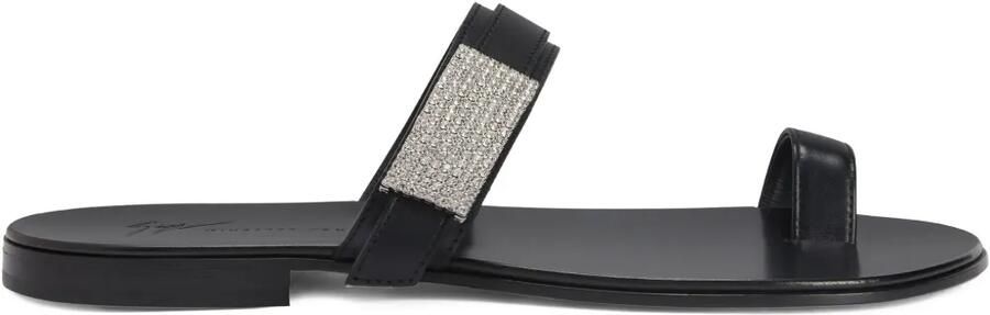 Giuseppe Zanotti Flavien leren sandalen Zwart