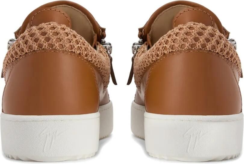 Giuseppe Zanotti Frankie gehaakte tonale sneakers Bruin - Foto 2