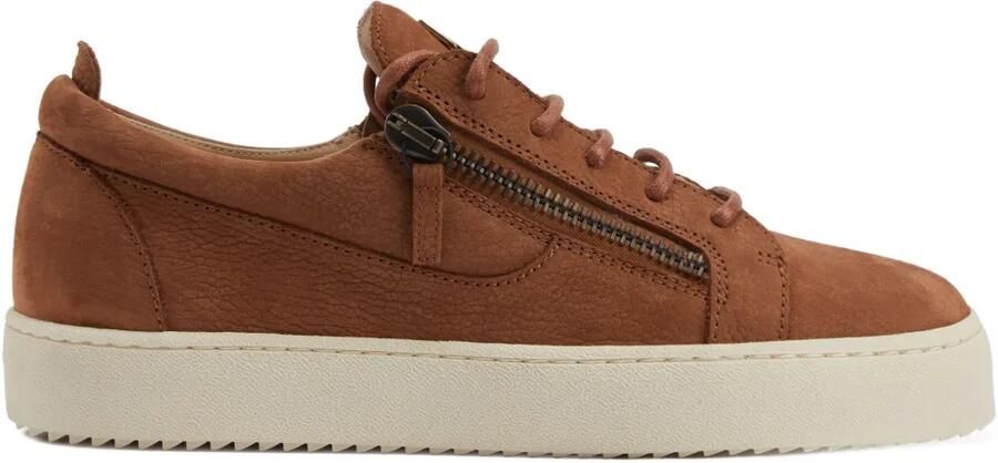 Giuseppe Zanotti FRANKIE leren sneakers met kenmerkend detail Bruin