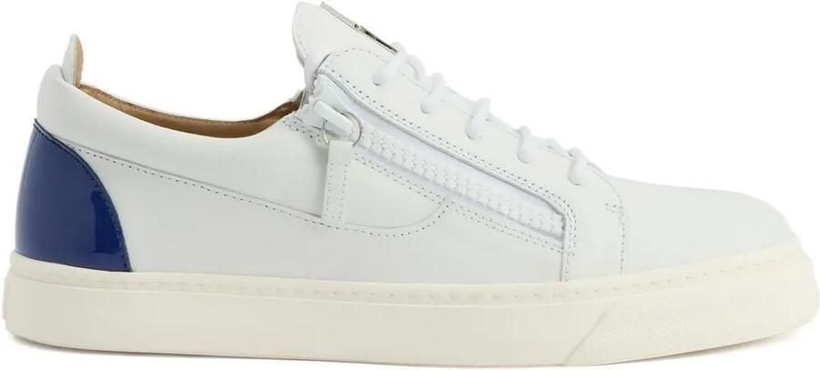 Giuseppe Zanotti Frankie leren sneakers met ritsdetail Wit