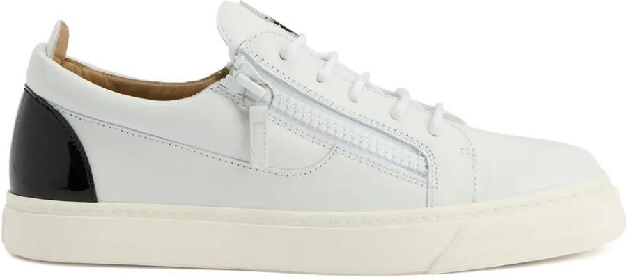 Giuseppe Zanotti Frankie leren sneakers met ritsdetail Wit