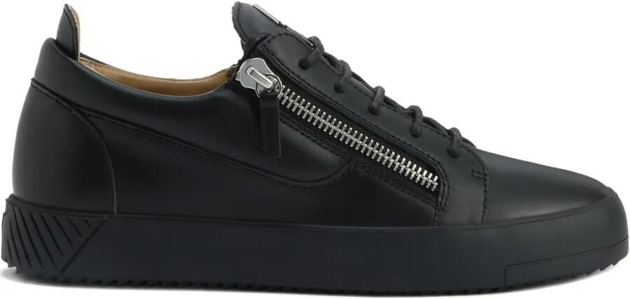 Giuseppe Zanotti Frankie leren sneakers met ritsdetail Zwart