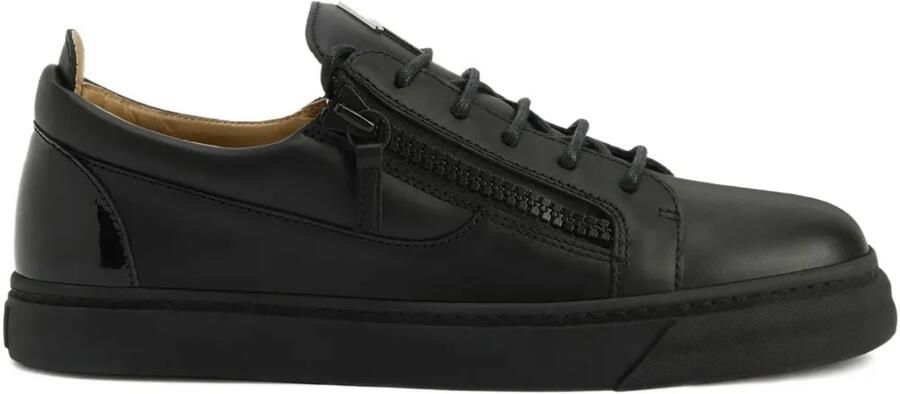 Giuseppe Zanotti Frankie leren sneakers met ritsdetail Zwart
