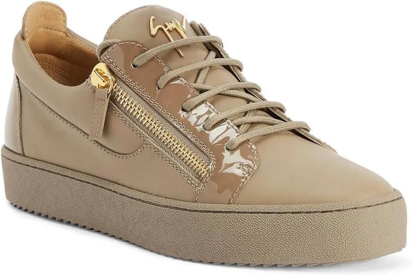 Giuseppe Zanotti Frankie low-top sneakers met dubbele rits Beige