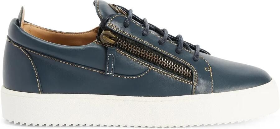 Giuseppe Zanotti Frankie low-top sneakers met dubbele rits Blauw