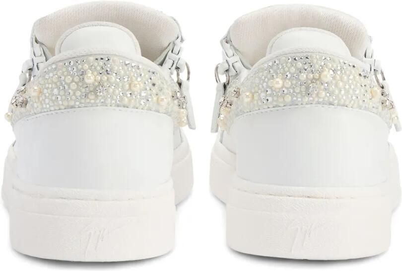 Giuseppe Zanotti Frankie low-top sneakers met dubbele rits en kristallen Wit - Foto 3