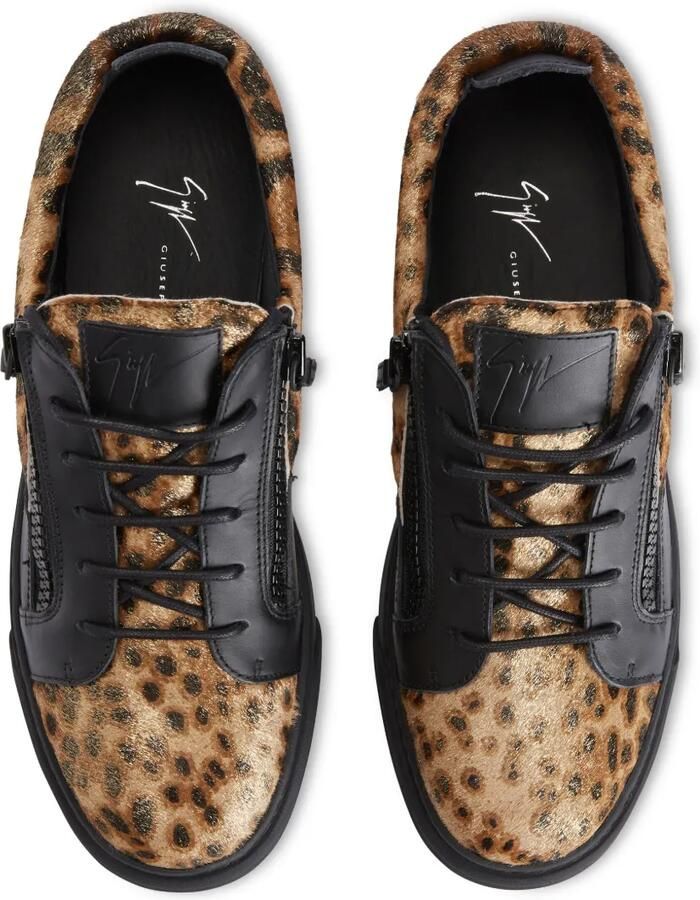 Giuseppe Zanotti Frankie low-top sneakers met dubbele rits Goud - Foto 2