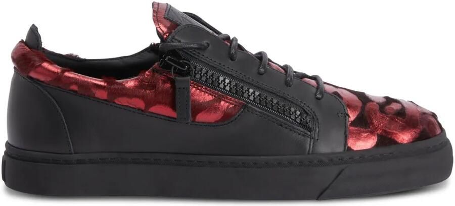 Giuseppe Zanotti Frankie low-top sneakers met dubbele rits Rood