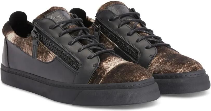 Giuseppe Zanotti Frankie low-top sneakers met dubbele rits Zwart - Foto 4