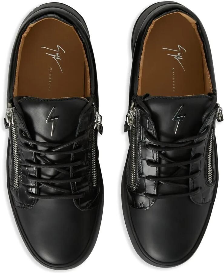 Giuseppe Zanotti Frankie low-top sneakers met dubbele rits Zwart - Foto 2