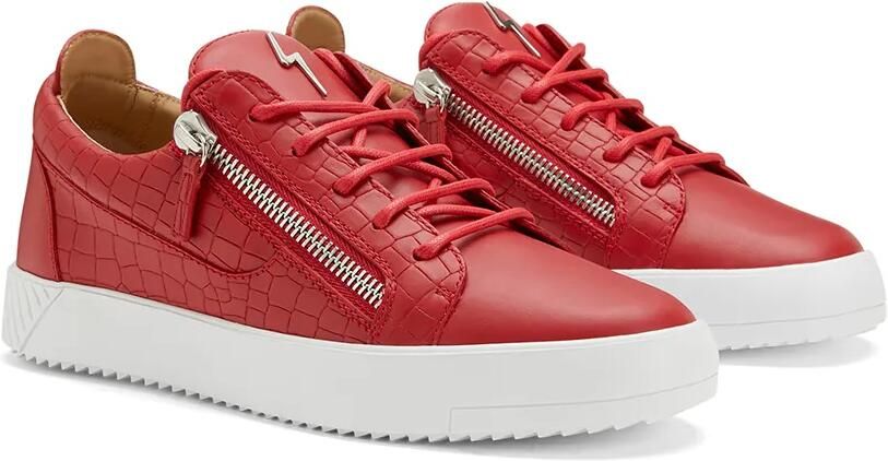 Giuseppe Zanotti Frankie low top sneakers heren leer leer rubber 45 Rood