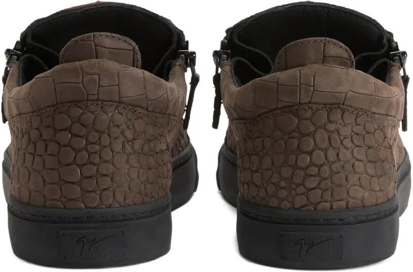 Giuseppe Zanotti Frankie sneakers met krokodillen-reliëf en rits Bruin - Foto 3