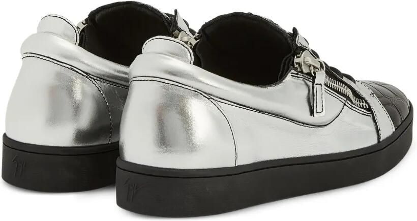 Giuseppe Zanotti Frankie sneakers met metallic krokodillen-reliëf Grijs - Foto 3