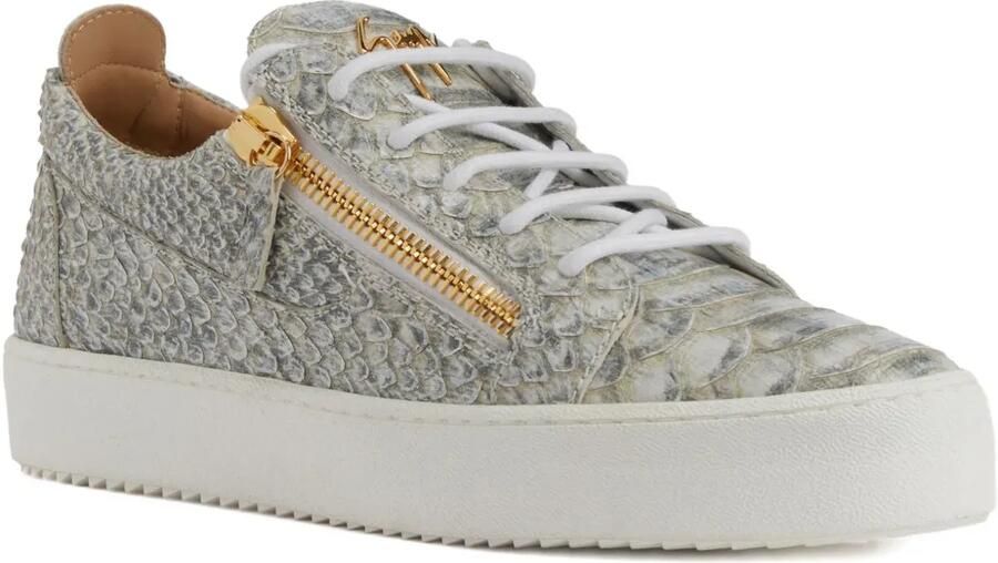 Giuseppe Zanotti Frankie sneakers met slangenleer-effect Grijs