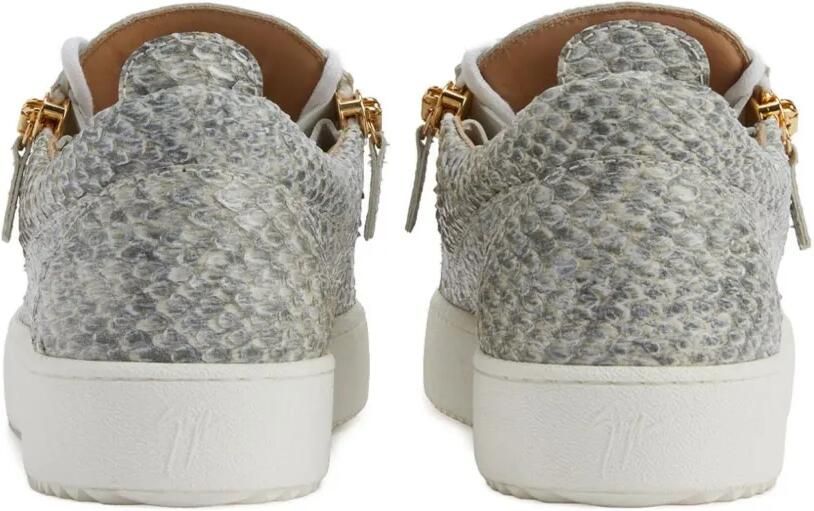 Giuseppe Zanotti Frankie sneakers met slangenleer-effect Grijs - Foto 3