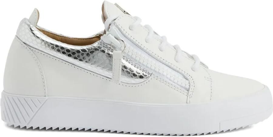 Giuseppe Zanotti Gail leren sneakers met ritsdetail Wit