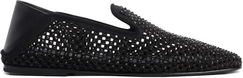 Giuseppe Zanotti Geperforeerde loafers met stras Zwart