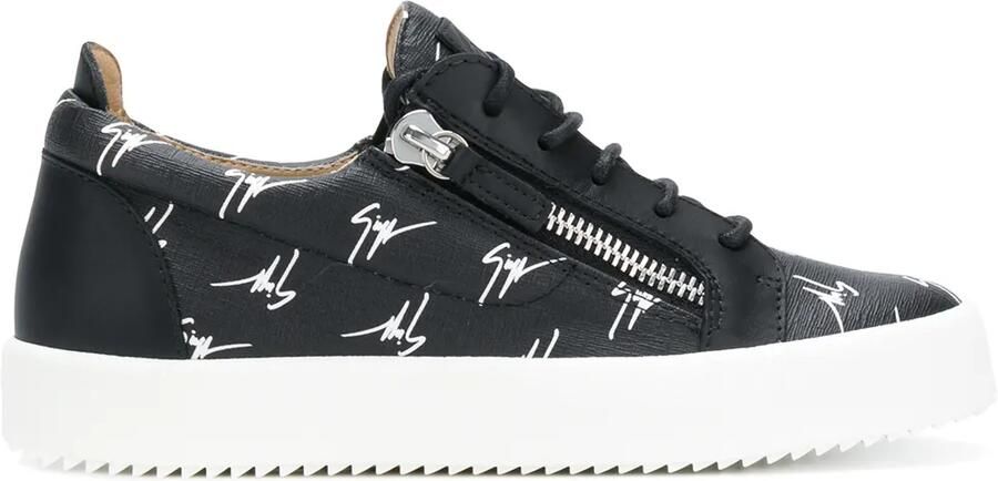 Giuseppe Zanotti geperforeerde signature sneakers Zwart