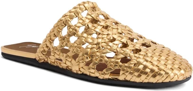 Giuseppe Zanotti Geweven gekooide slippers Goud - Foto 4