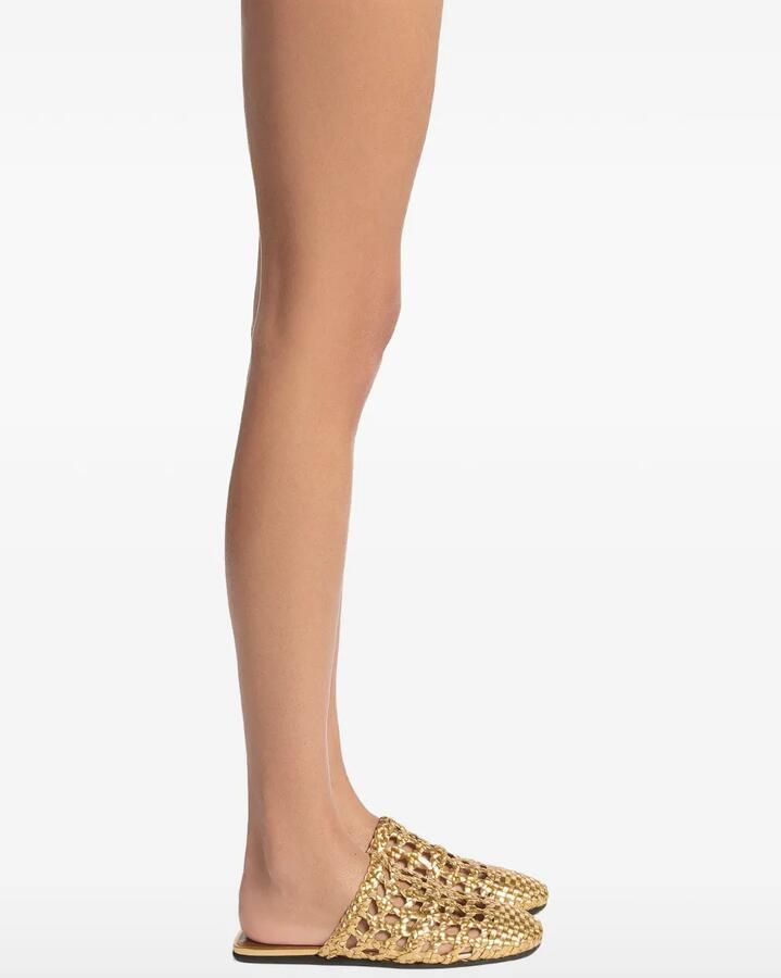 Giuseppe Zanotti Geweven gekooide slippers Goud - Foto 2