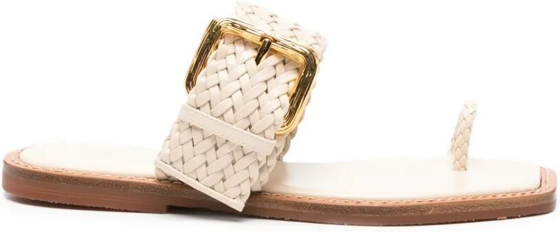 Giuseppe Zanotti Geweven sandalen met gespdetail Beige