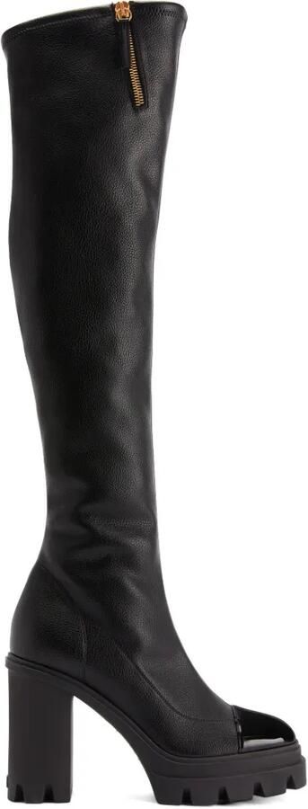 Giuseppe Zanotti Glanzende laarzen met plateauzool Zwart