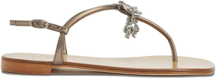 Giuseppe Zanotti Glenda platte sandalen verfraaid met kristallen Goud