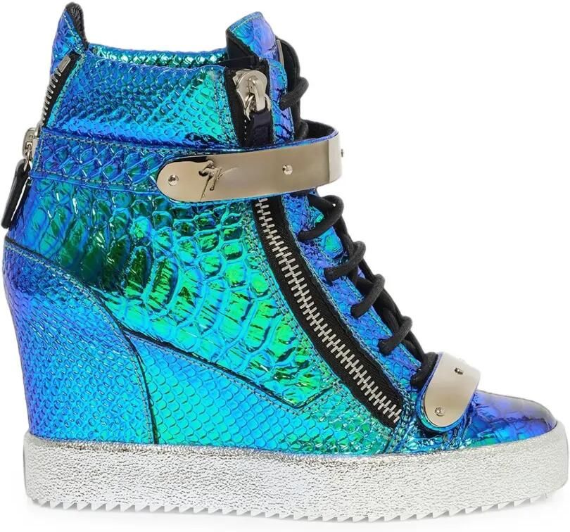 Giuseppe Zanotti Gollum Cangiante sneakers met sleehak Blauw