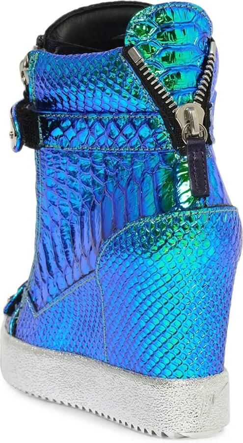 Giuseppe Zanotti Gollum Cangiante sneakers met sleehak Blauw - Foto 2
