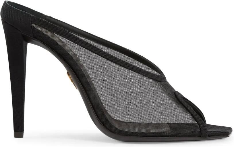 Giuseppe Zanotti Guepiere sandalen met open neus en mesh vlakken Zwart