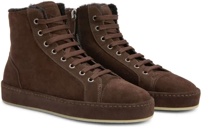 Giuseppe Zanotti GZ-City suède high-top sneakers Bruin - Foto 4